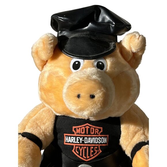 Harley Davidson 1993 Biker Pig Plush 15" Tall Vintage - Picture 3 of 11